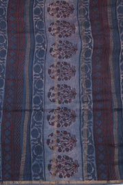 Blue Jahota printed Silk Cotton Saree 10074126