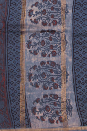 Blue Jahota printed Silk Cotton Saree 10074127