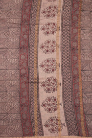 Brown Jahota Printed Silk Cotton Saree 10074131