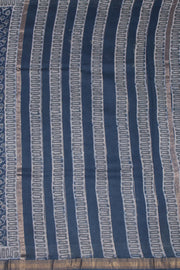 Blue Akola Dabu Printed Silk Cotton Saree 10074134