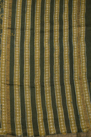 Green Akola Dabu Printed Silk Cotton Saree 10074138