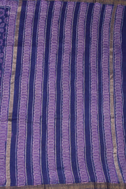 Purple Akola Dabu Printed Silk Cotton Saree 10074139