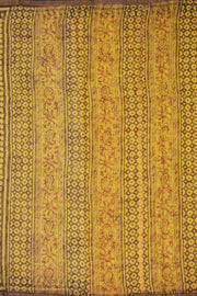 Yellow Hand Block Print Kota Cotton Saree 10074150