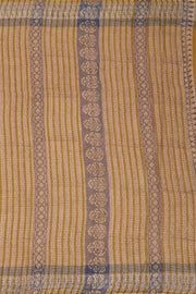 Yellow Hand Block Print Kota Cotton Saree 10074157