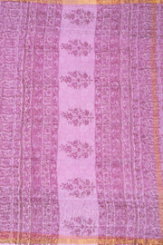 Pink Hand Block Print Kota Cotton Saree 10074165