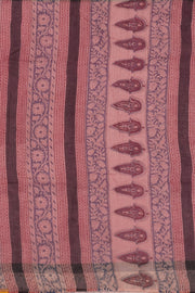 Candy Pink Hand Block Printed Kota Cotton Saree 10074171