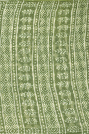 Green Hand Block Print Kota Cotton Saree 10074179