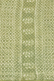 Avocado Green Dabu Print Kota Cotton Saree 10074182
