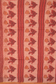 Melon Pink Vanaspathi Print Kota Cotton Saree 10074196