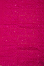 Pink Handloom Jamdani Style Cotton Saree with Blouse 10074212