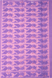 Pink Handloom Jamdani Style Cotton Saree 10074223