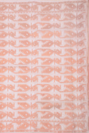 White Handloom Jamdani Style Cotton Saree 10074224