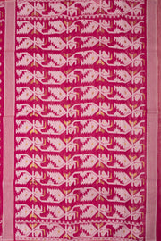 Pink Handloom Jamdani Style Cotton Saree 10074229
