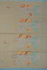 Beige Handloom Jamdani Cotton Saree 10074366