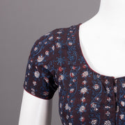Marron Hand Block Jahota Printed Cotton Blouse 10074485