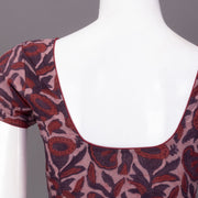 Purple Hand Block Jahota Printed Cotton Blouse 10074490