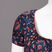 Black Hand Block Jahota Printed Cotton Blouse 10074496