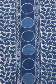 Indigo Blue Dyed Mulmul Cotton Saree 10075057