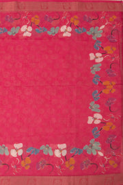 Hibiscus Pink Fancy Printed Linen Saree 10075294