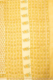 Yellow Sanganeri Printed Silk Cotton Saree 10075712