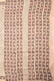 Cream Sanganeri Printed Silk Cotton Saree 10075718