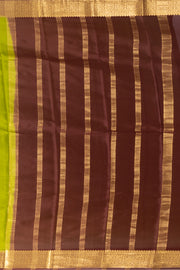 Green Mysore Crepe Silk Saree With Zari Border 10076233