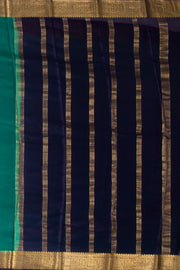 Blue Mysore Crepe Silk Saree With Zari Border 10076234