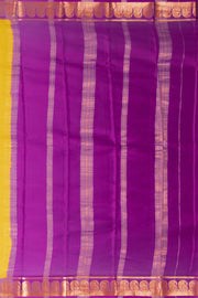 Yellow Mysore Crepe Silk Saree With Zari Border 10076235