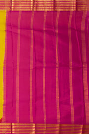 Yellow Mysore Crepe Silk Saree With Zari Border 10076239