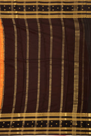 Orange Mysore Crepe Silk Saree With Zari Border 10076246