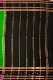 Green Mysore Crepe Silk Saree With Zari Border 10076249