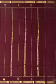 Brown Mysore Crepe Silk Saree With Check Design And Zari Border 10076251