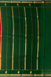 Red Mysore Crepe Silk Saree With Checks Design and Zari Border 10076254