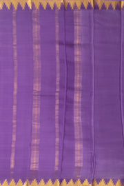 Ombre Dye Mysore Crepe Silk Saree In Purple And Lavender With Zari Stripes and Temple Border  10076256