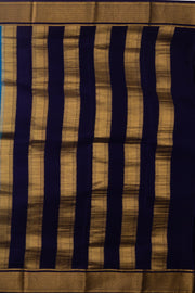 Blue Mysore Crepe Silk Saree With Zari Border 10076264