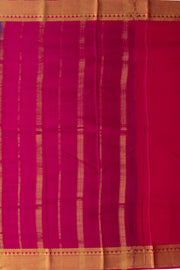 Blue Mysore Crepe Silk Saree With Checks Design And Zari Border 10076266