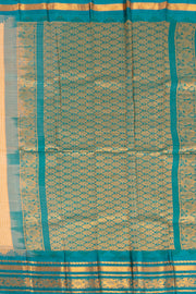 Beige Handloom Gadwal Kuttu Cotton Saree With Checks Design 10076423