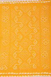 Sunflower Yellow Tie And Dye Bandhani Cotton Saree 10076492