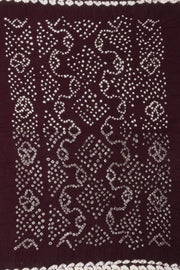 Vintage Wine Purple Tie And Dye Bandhani Cotton Saree 10076494