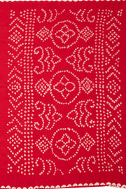 Bridal Red Tie And Dye Bandhani Cotton Saree 10076497
