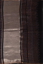 Cocoa Grey Ajrakh Printed Silk Cotton Saree 10076506