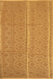 Moonlight Cream Handloom Banarasi Dupion Silk Saree With Floral Border 10076557