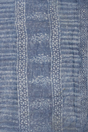 Indigo Slate Blue Hand Block Printed Kota Cotton Saree 10076593