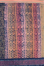 Ocean Night Blue Handblock Printed Silk Cotton Saree 10076594