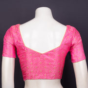 Candy Orchid Pink Banarasi Silk Blouse with Floral Motif 10076605