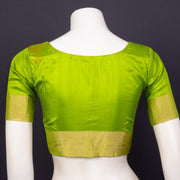 Lemon Grass Green Kanjivaram Soft Silk Blouse With Zari Border 10076615