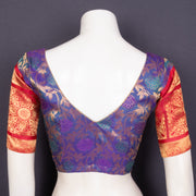 Skystone Blue  Kanjivaram Soft Silk Blouse With Floral Motifs And Elephant Motifs 10076620