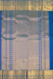 Sunset Gold Orange Kanjivaram Tissue Silk Saree With Floral Design And Floral Border 10076697