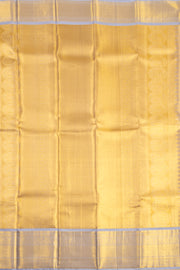Harvest Sun Gold Kanjivaram Tissue Silk Saree With Geometric Design And Peacock Border 10076699