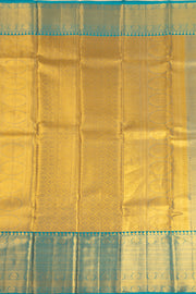 Misty Aqua Blue Kanjivaram Tissue Silk Saree With Leaf Design 10076706